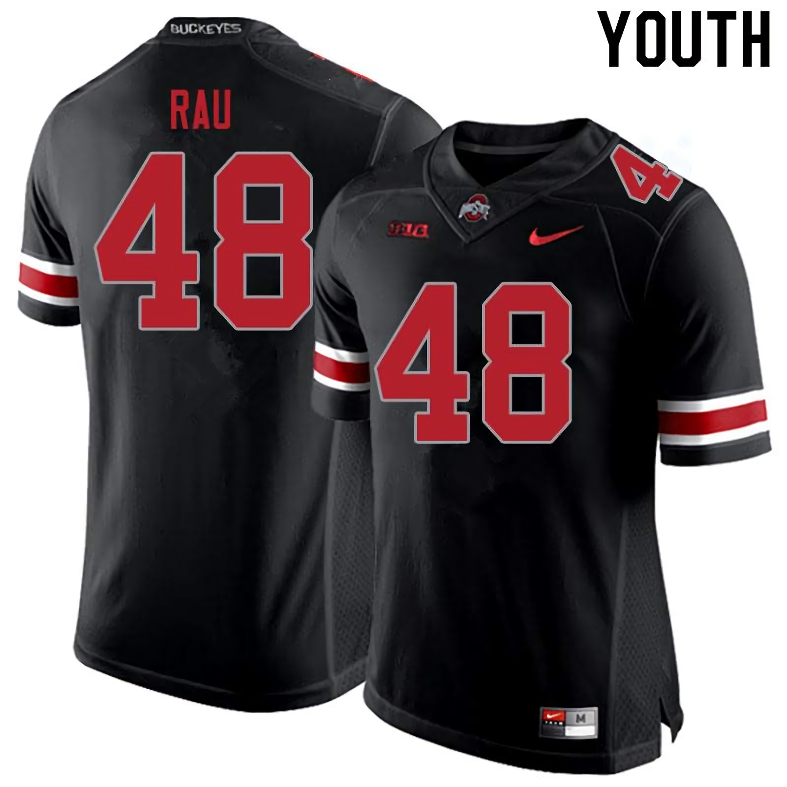 Corey Rau Ohio State Buckeyes Youth NCAA #48 Nike Blackout College Stitched Football Jersey FXQ6556UV